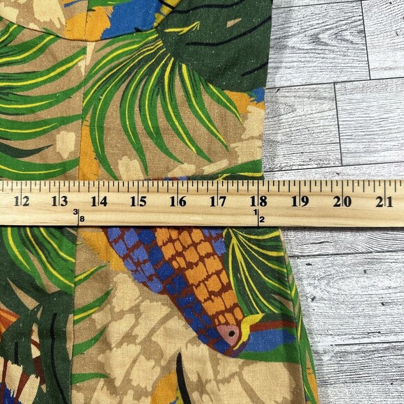 House of Harlow 1960 Mini Dress Womens Large Linen Blend Toucans‎ Lined NWT - Picture 9 of 13